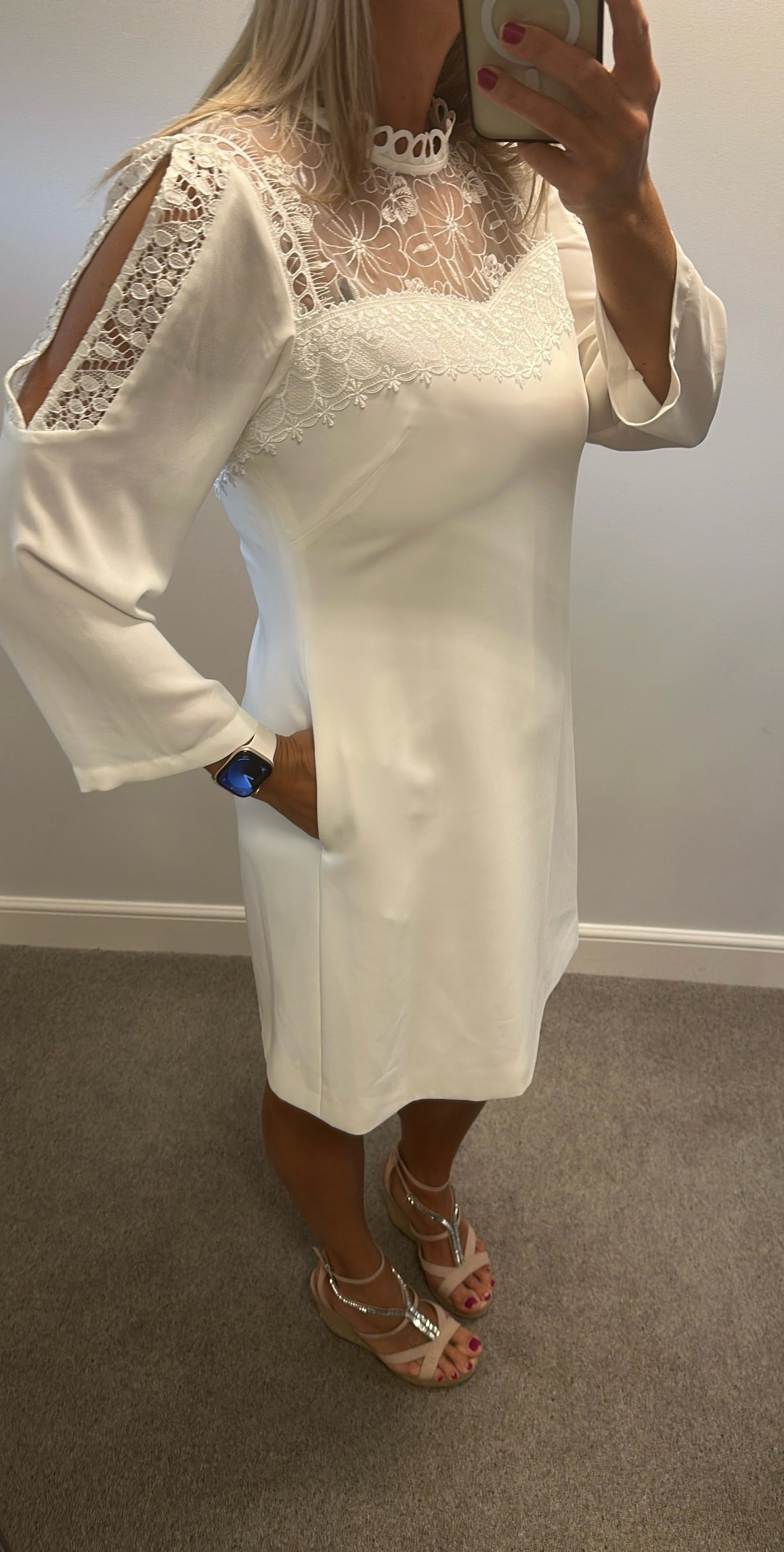 Ted Baker white lace dress size 12