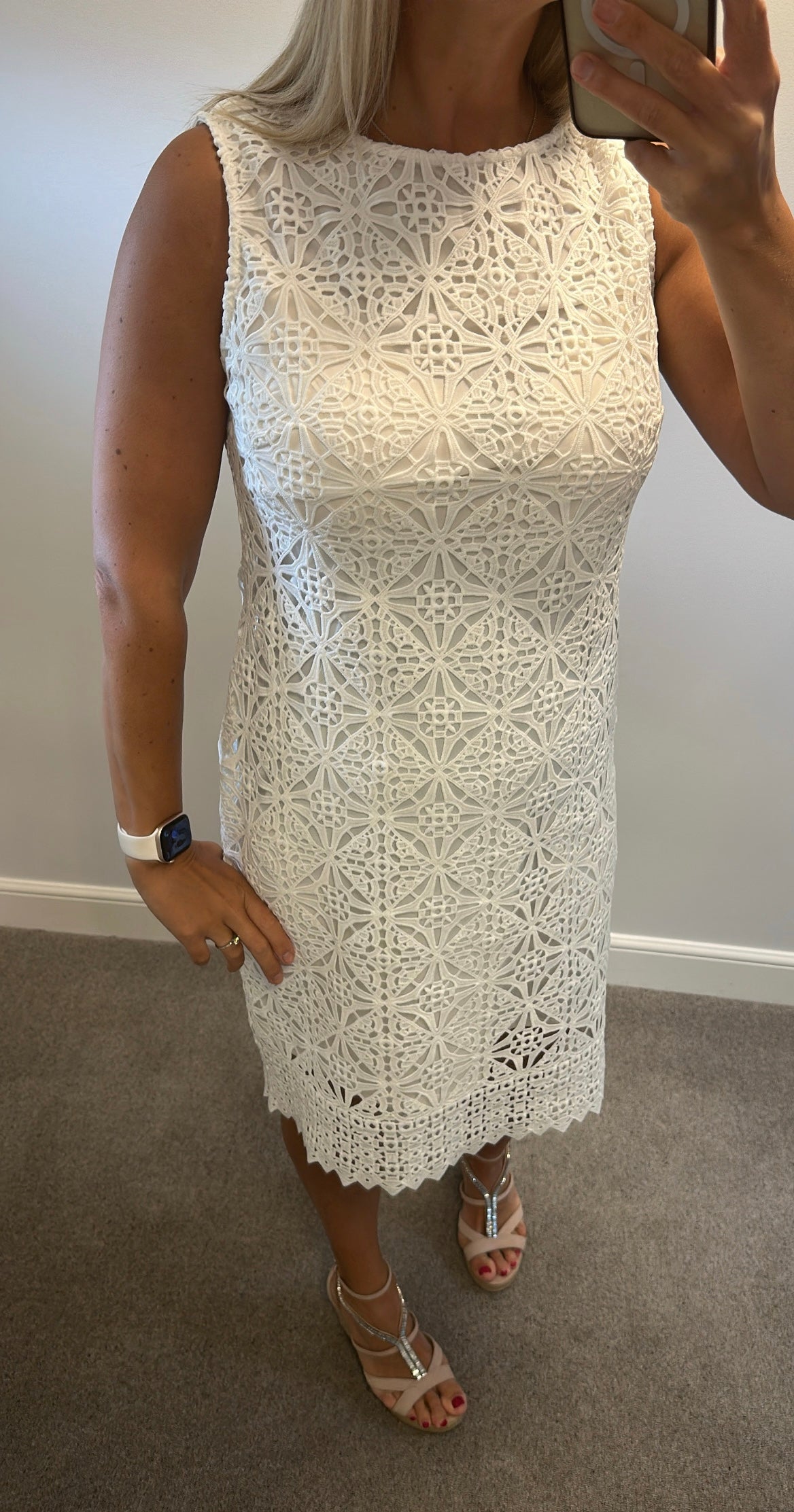 Wallis white lace dress size 12