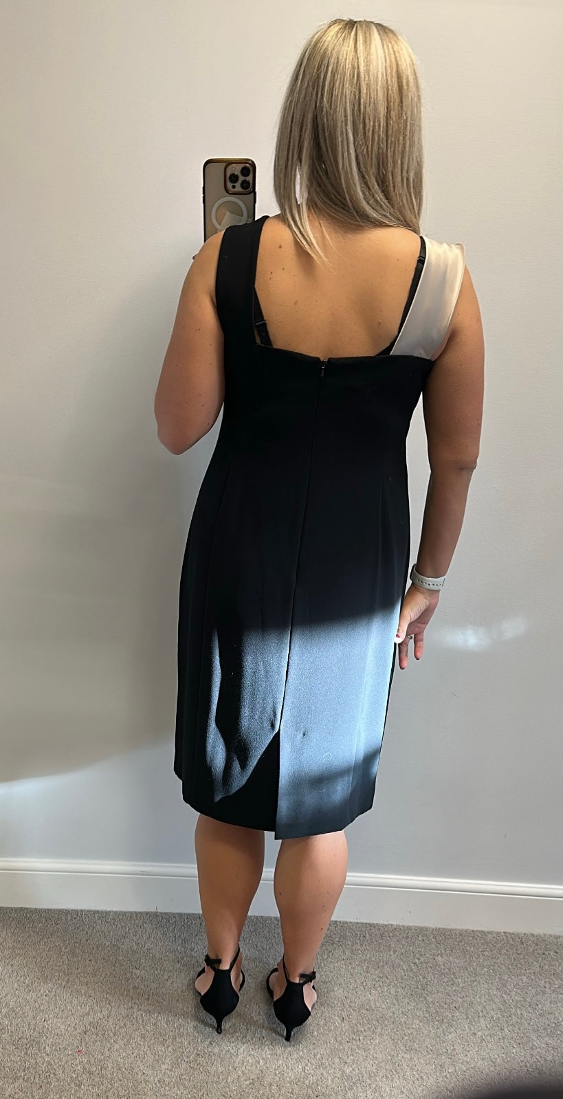 Planet black and gold trim dress size 16