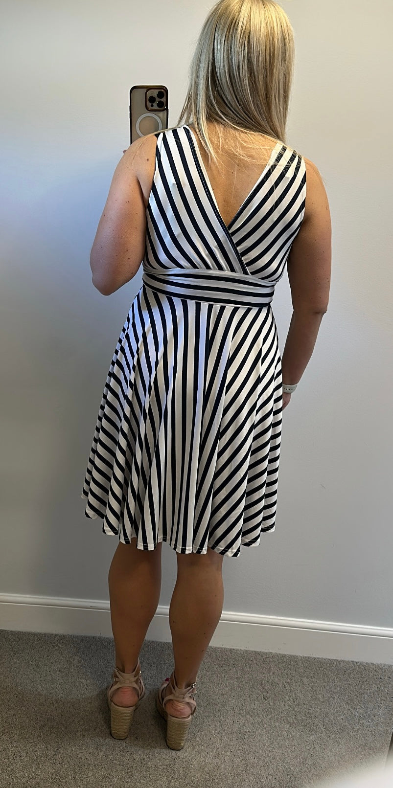 Navy stripe summer dress size 12