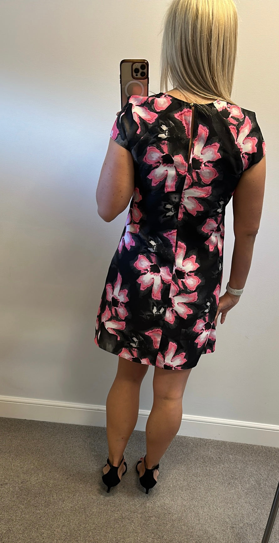 River Island black floral dress size 12