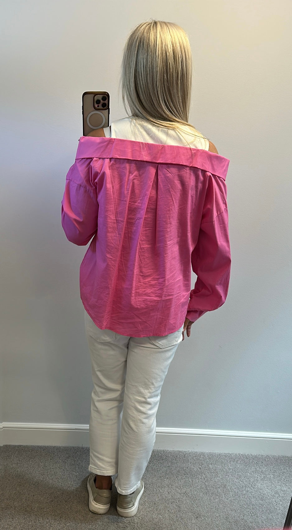 Made in Italy pink cold shoulder all in one shirt top one size would fit upto size 16
