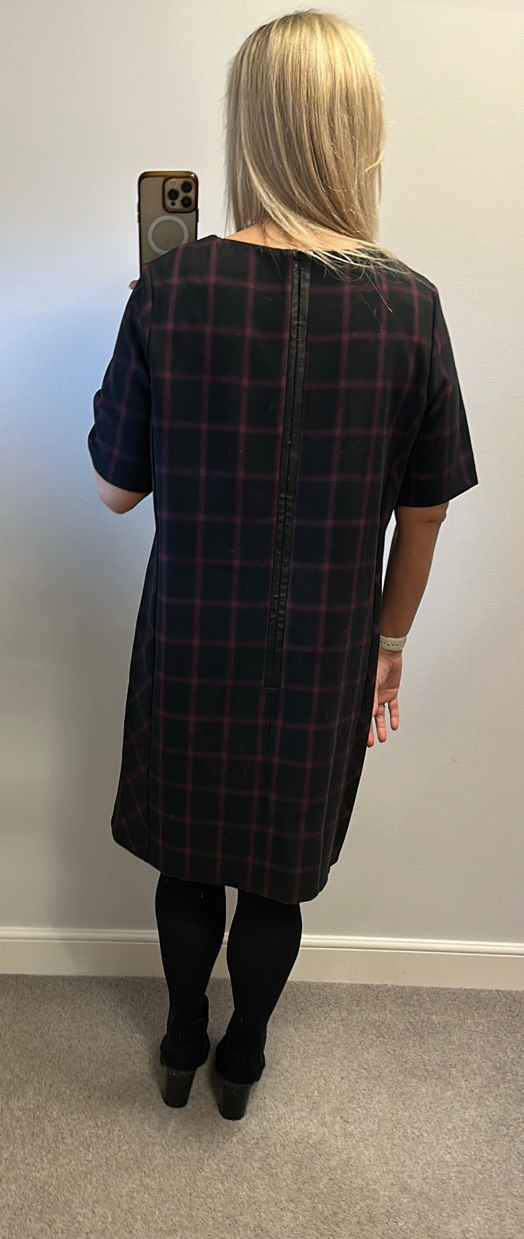 The collection Black and purple checked tartan dress size 18