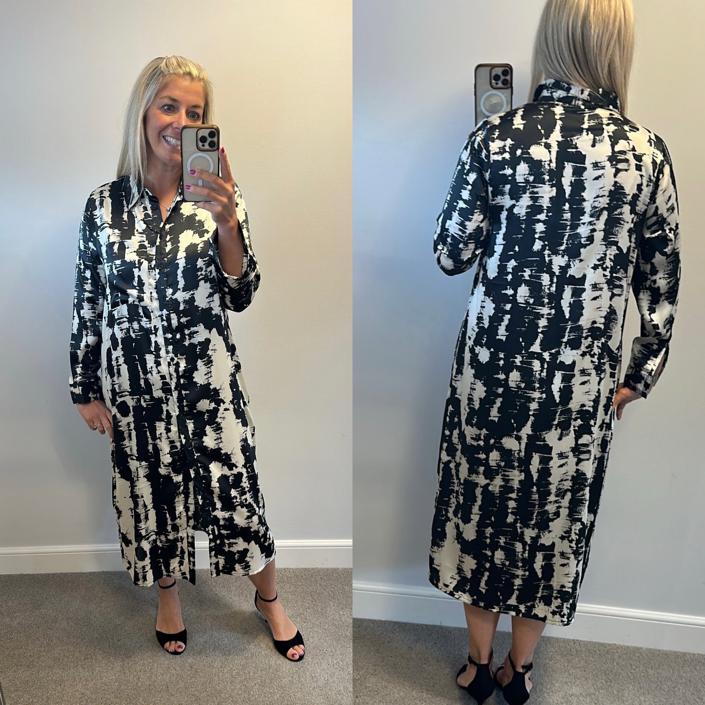 Quiz black print dress size 12