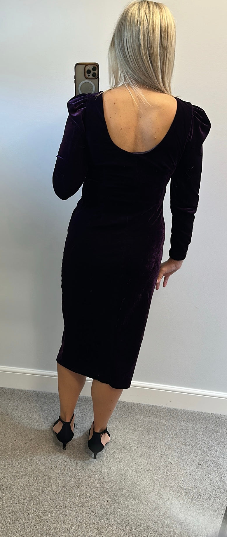 Monsoon purple velvet dress size 14
