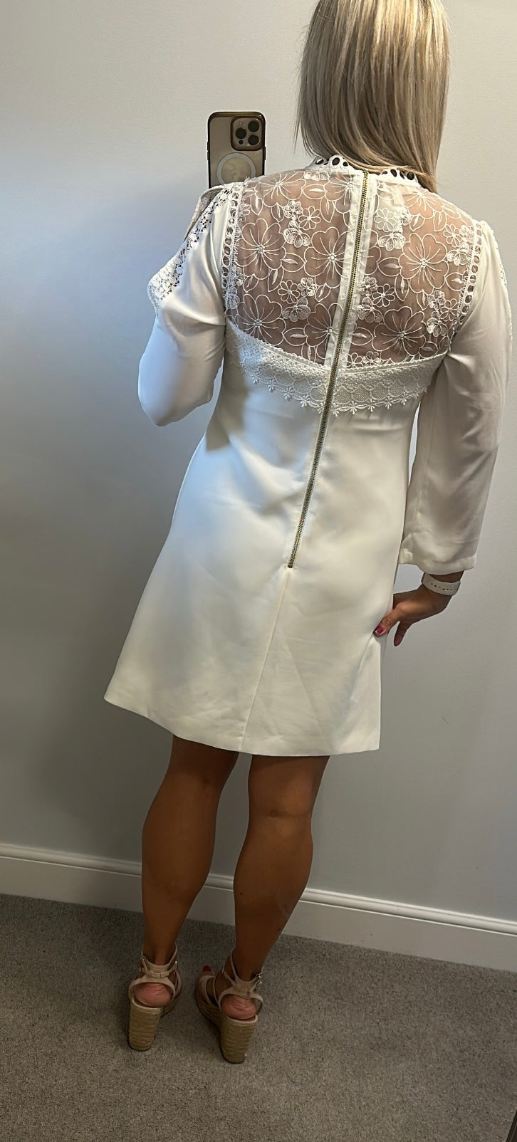 Ted Baker white lace dress size 12