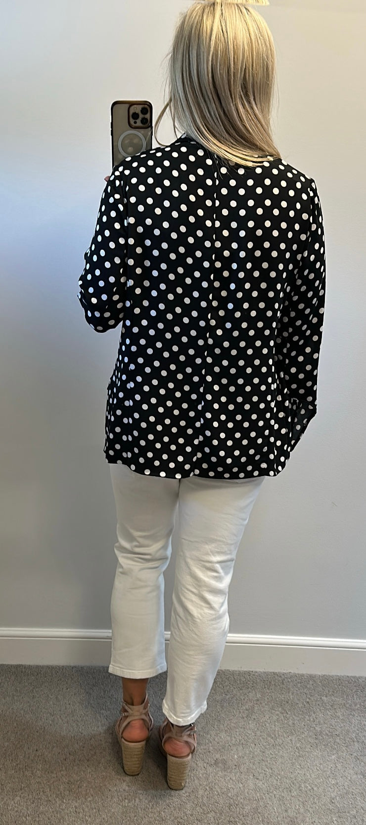 George black polka dot blazer size 14