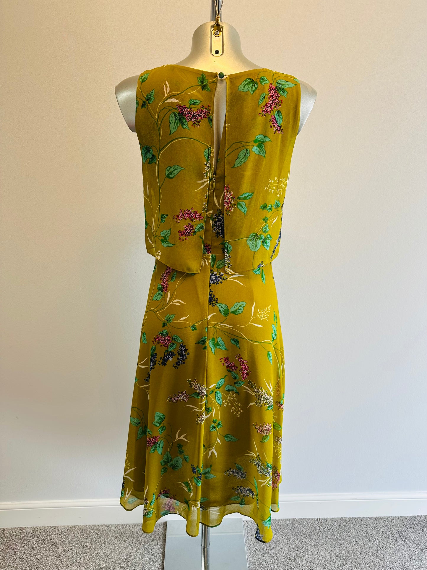 Hobbs green floral dress size 8