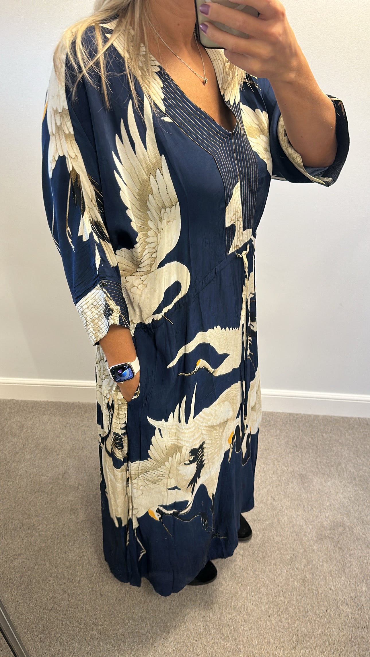 One hundred stars stork “Abbi” navy dress size M/L would fit upto size 18