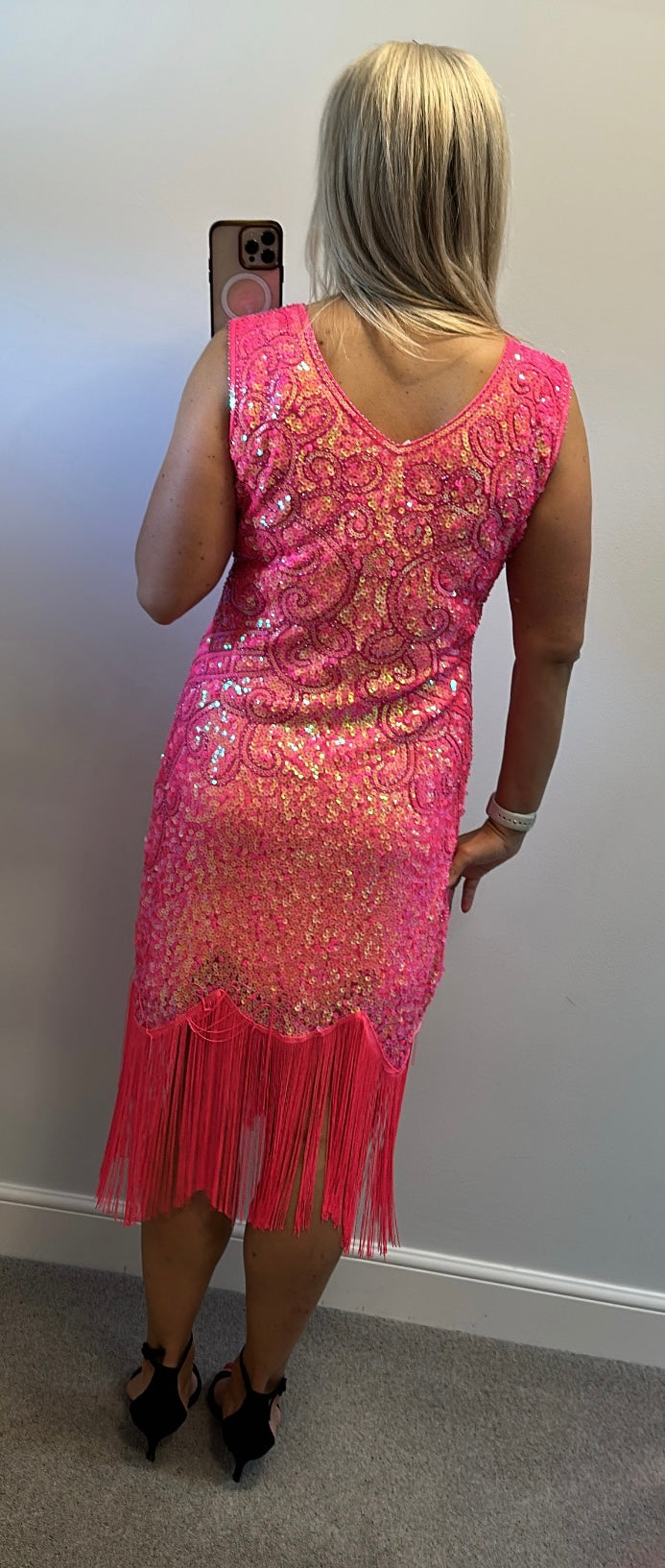 Pink sequin gatsby dress size XL fitting upto size 14