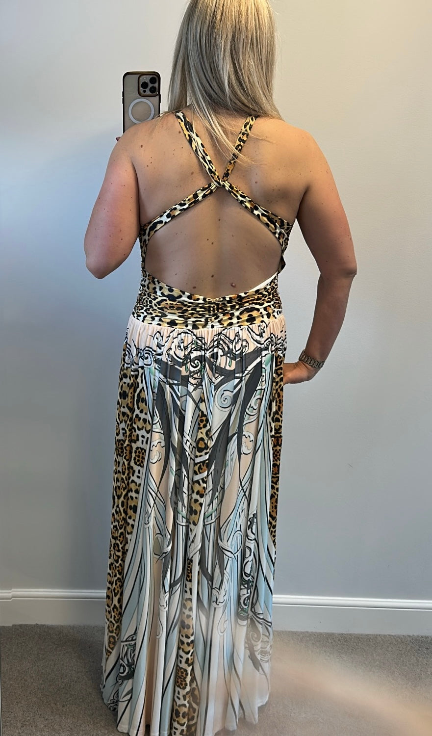 Forever unique animal print maxi dress size 12
