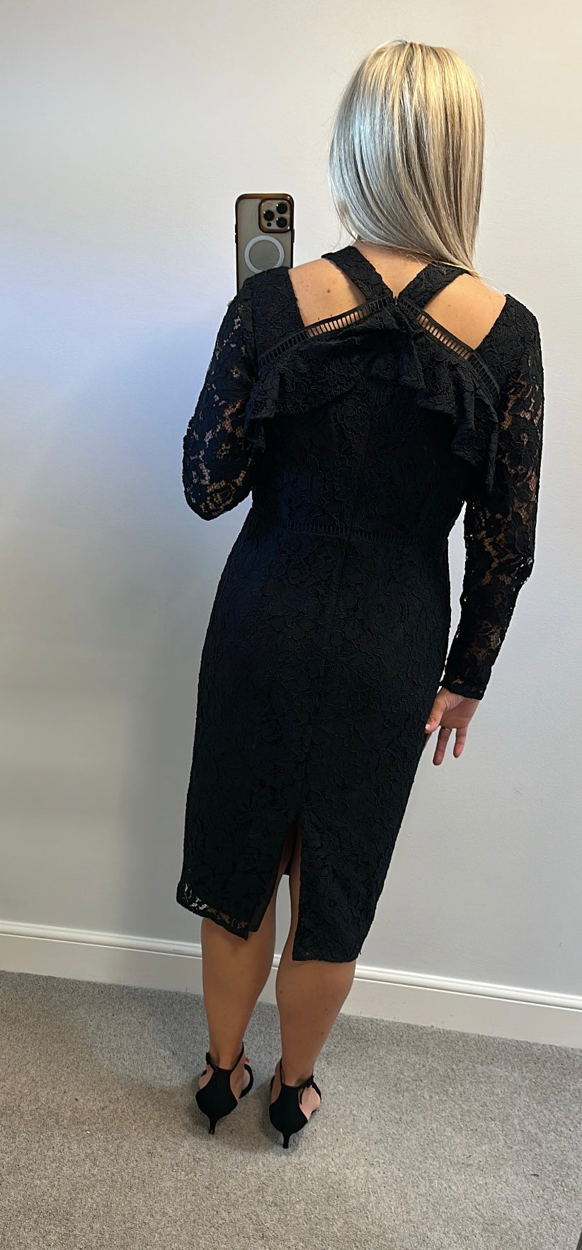 Very black lace dress size 16
