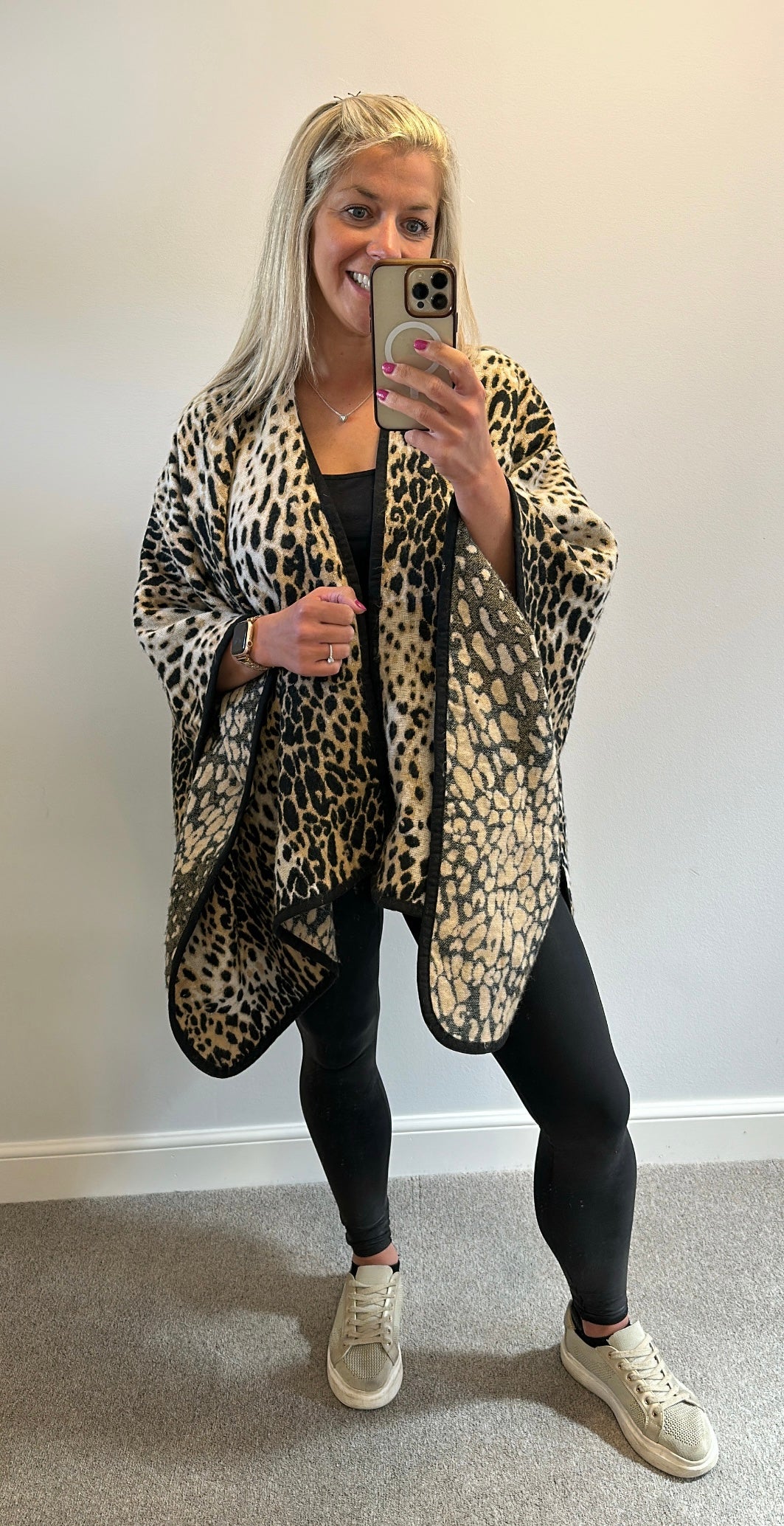 Animal print poncho one size