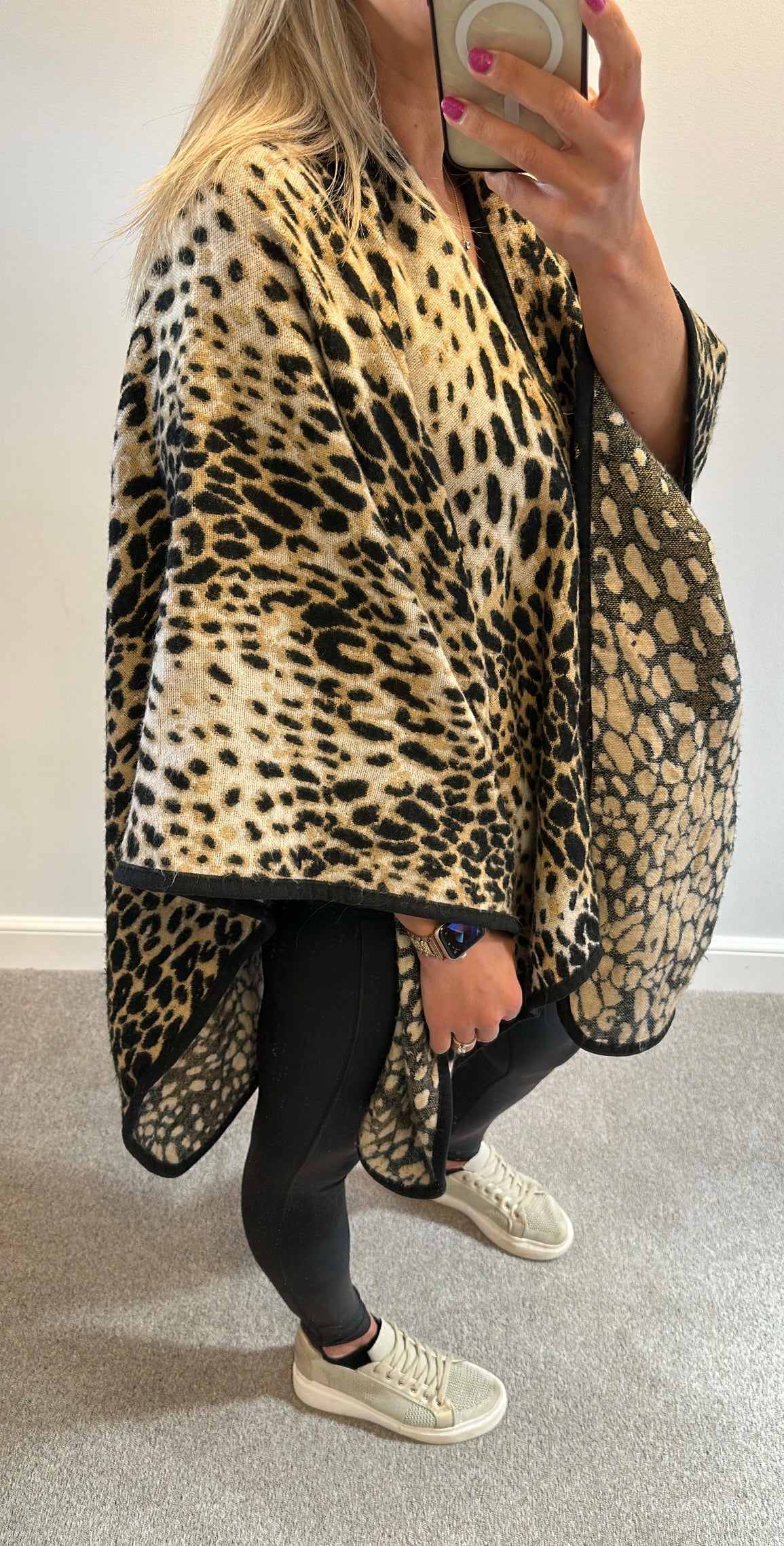 Animal print poncho one size