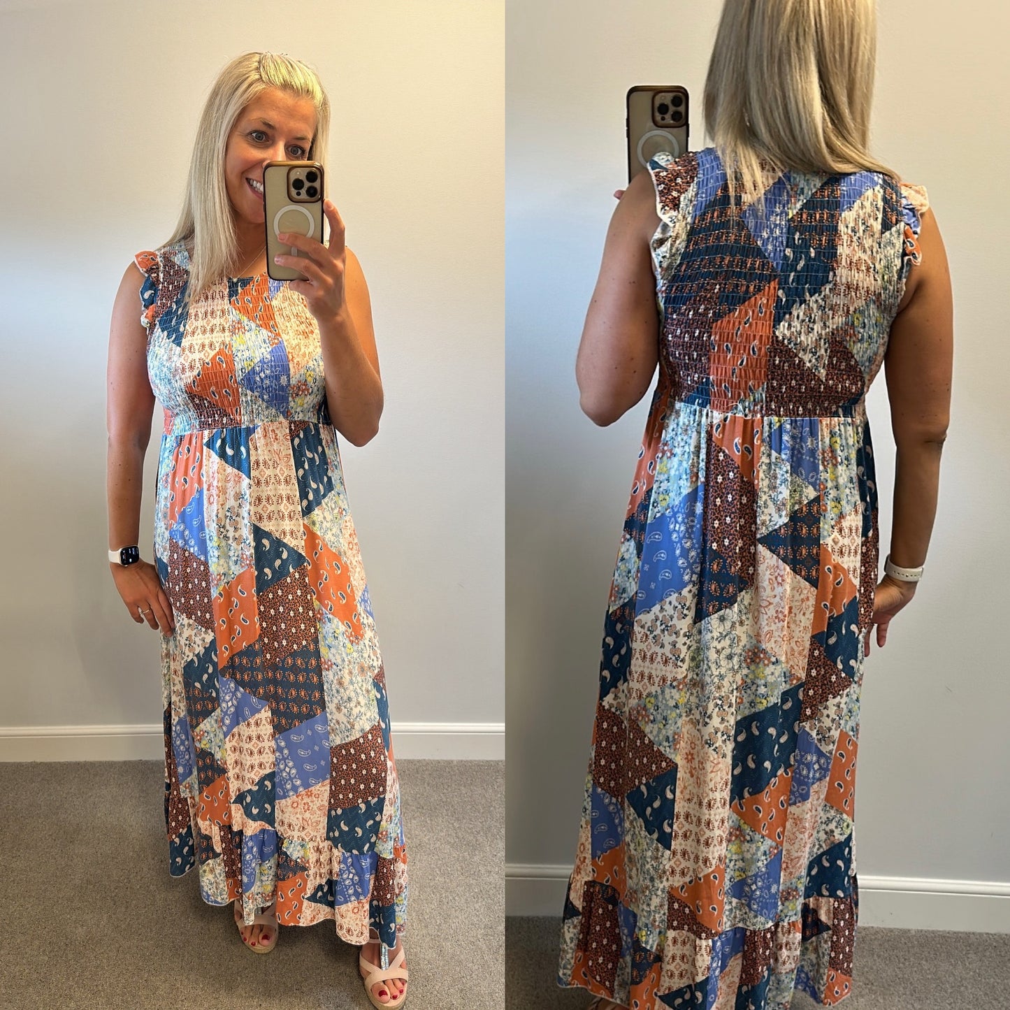 Miss Good cotton paisley print maxi dress size M/L would fit upto size 12