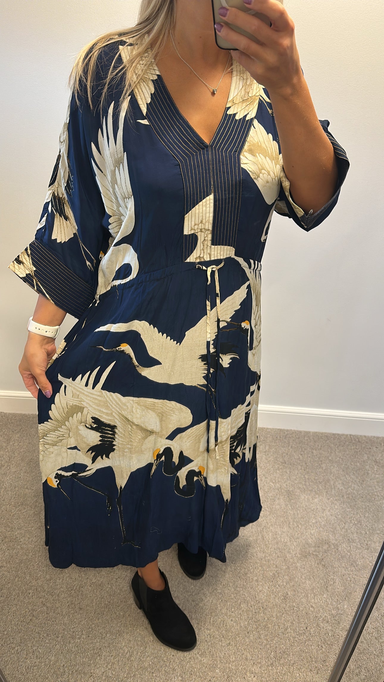 One hundred stars stork “Abbi” navy dress size M/L would fit upto size 18