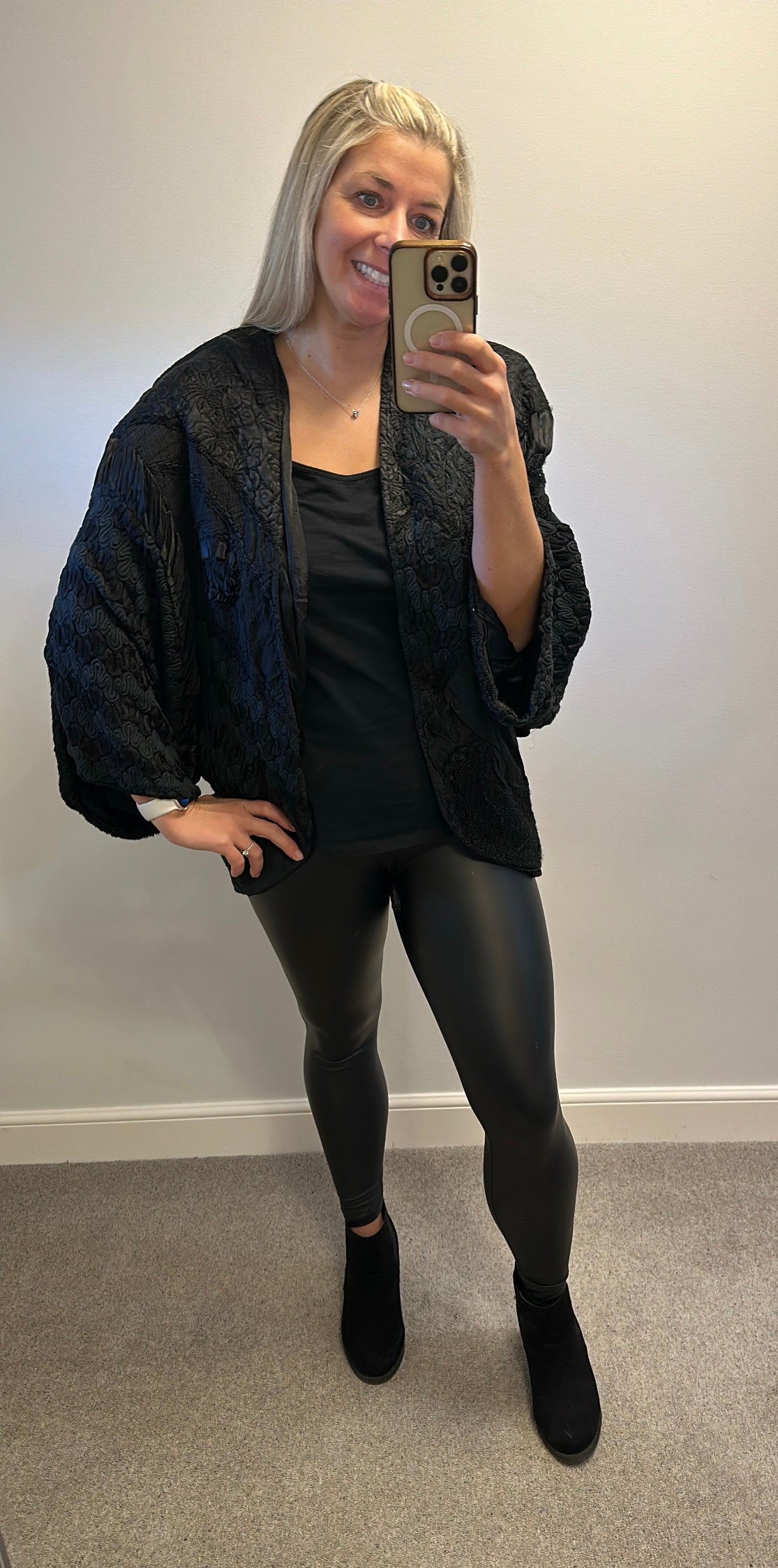 Anne Balon black and green vintage jacket with shoulder pads would fit upto size 16