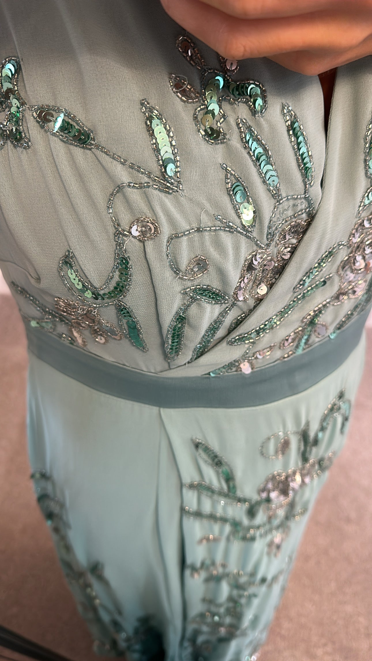 Joanna Hope Mint green sequin dress size 12