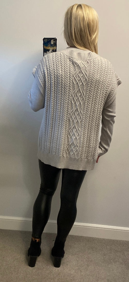 Next grey 2 piece knit top size L fitting upto size 18