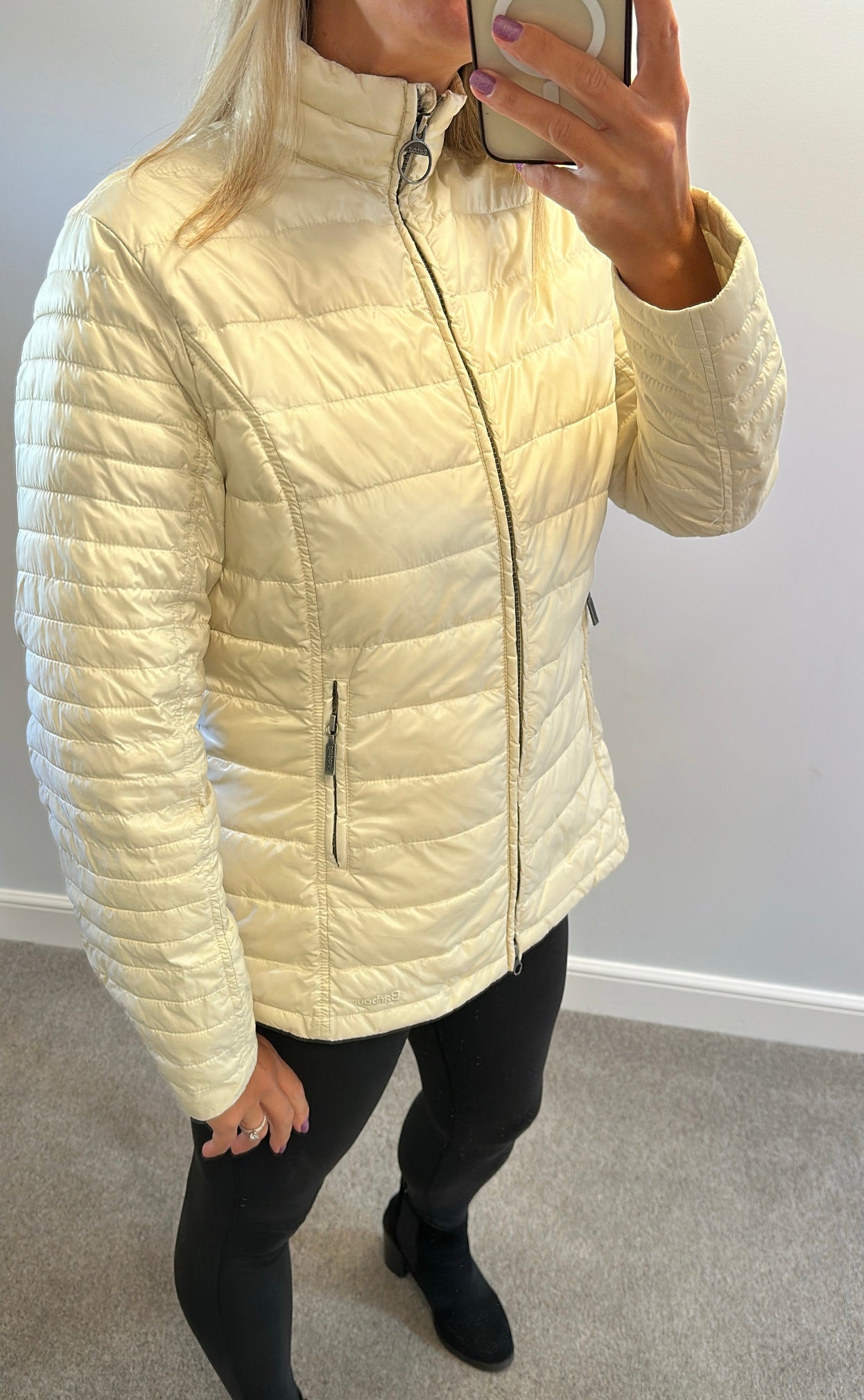 Barbour cream fibredown jacket size 16