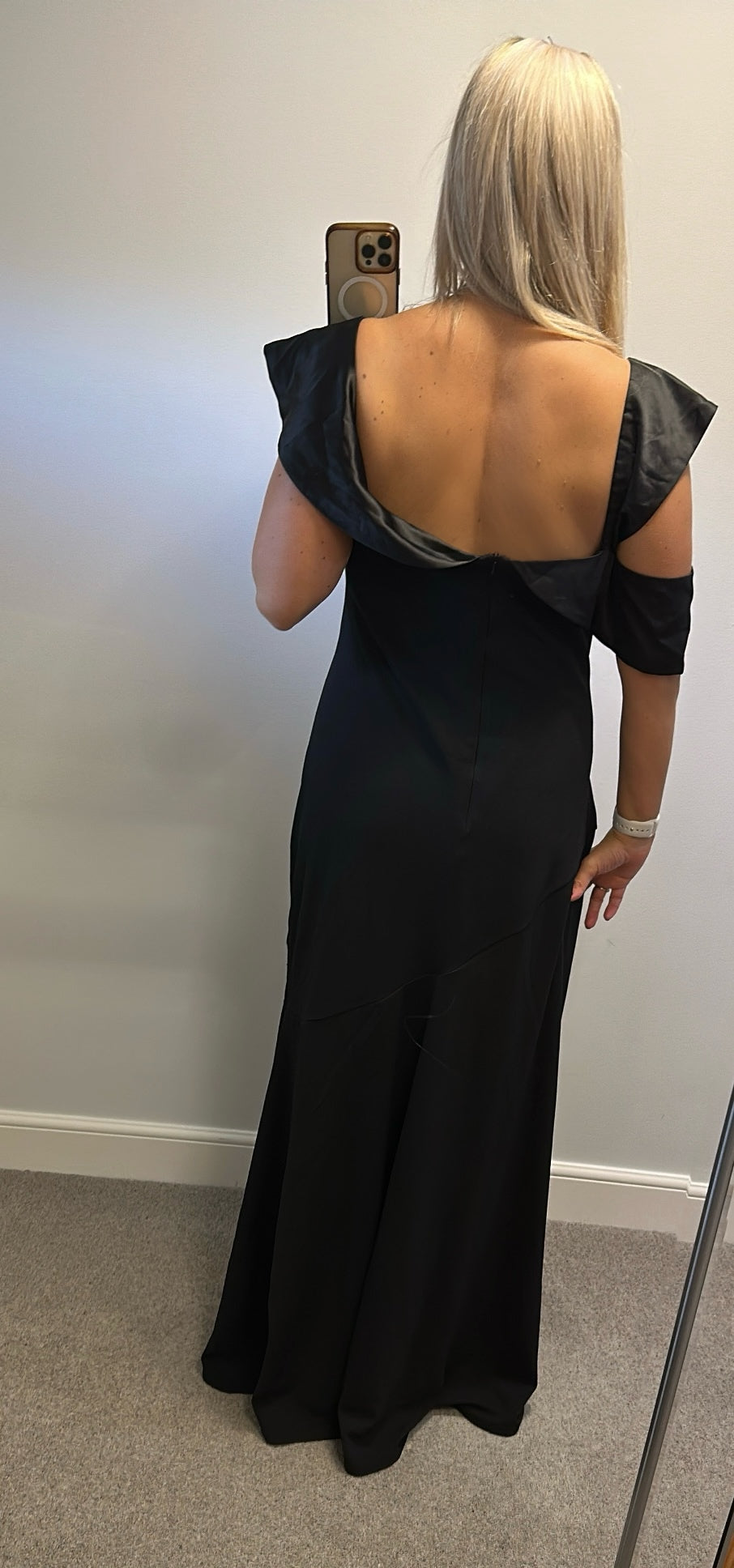 Goddiva Long black evening dress size 20