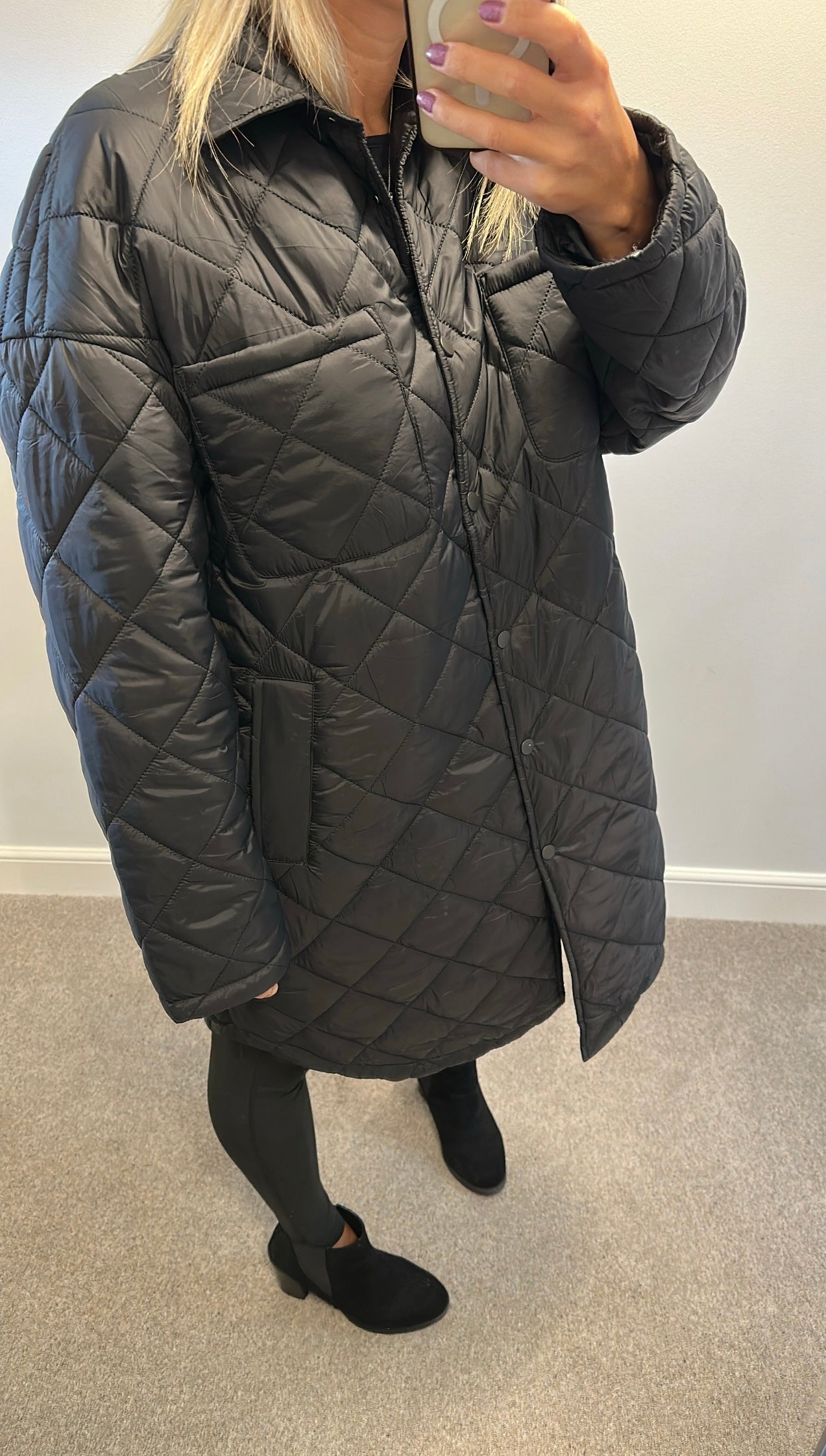 Cissy & co black padded jacket would fit upto size 18