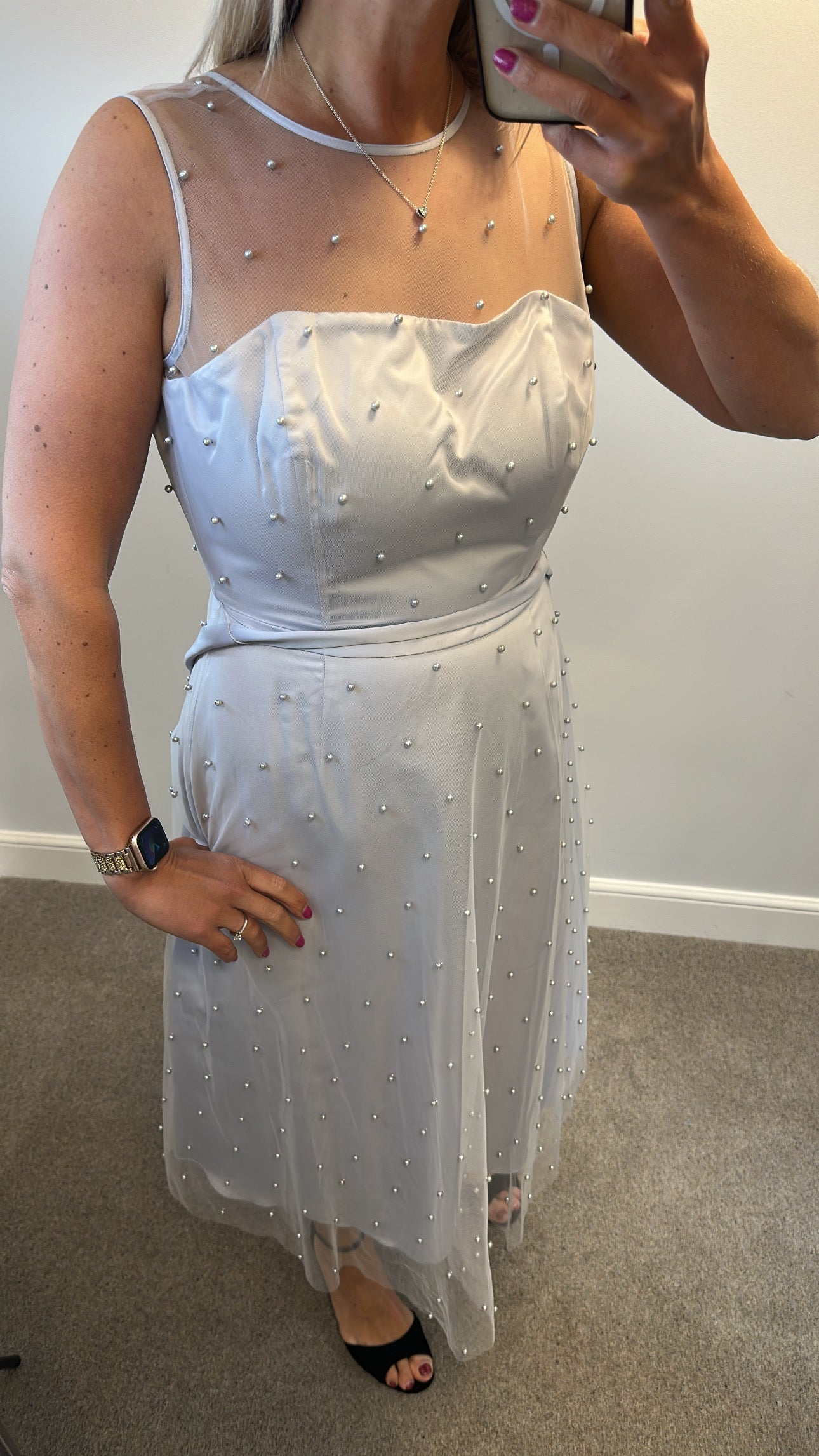 Phase eight silver grey Pearl dress size 12
