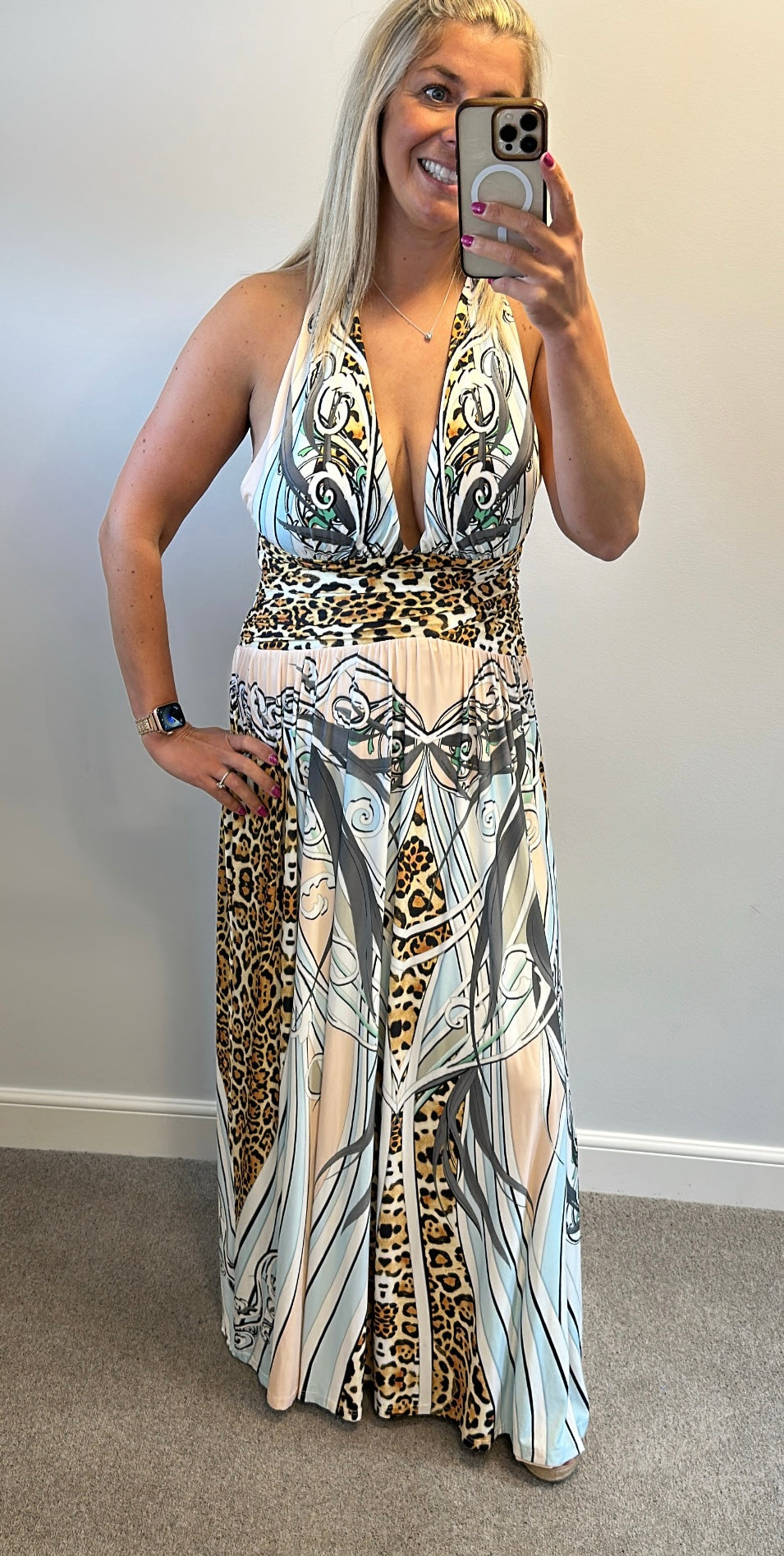 Forever unique animal print maxi dress size 12