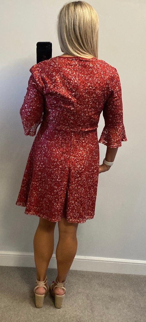 Izabel London red lace dress size 14 brand new with tags