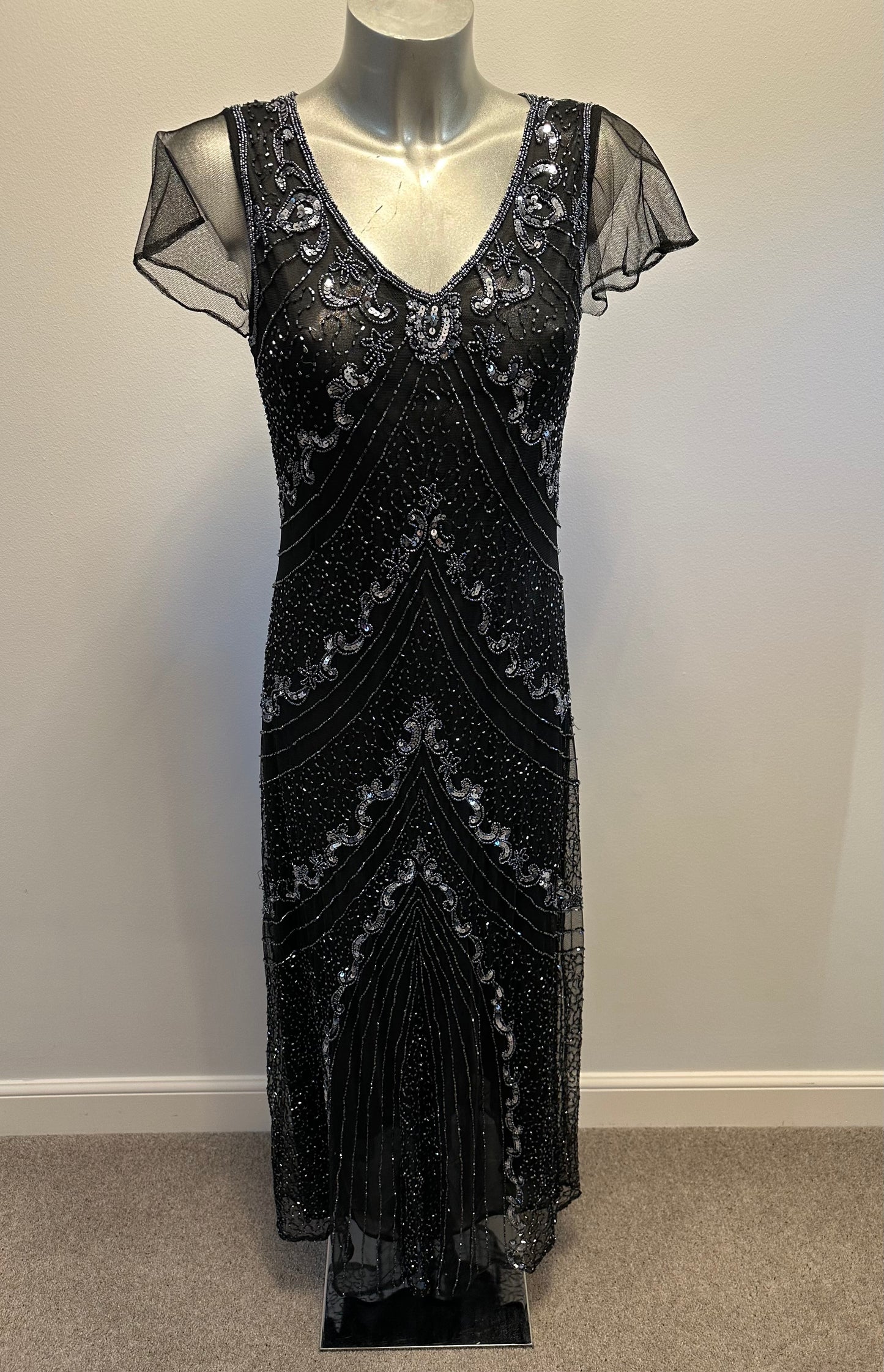 Tommy & Kate black vintage embellished dress size S would fit upto a small size 12
