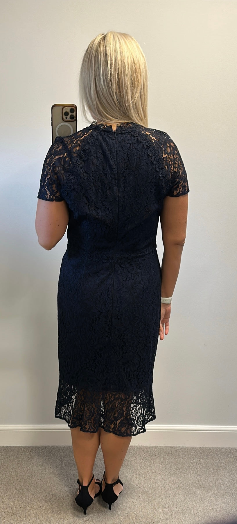 Navy lace dress size 14