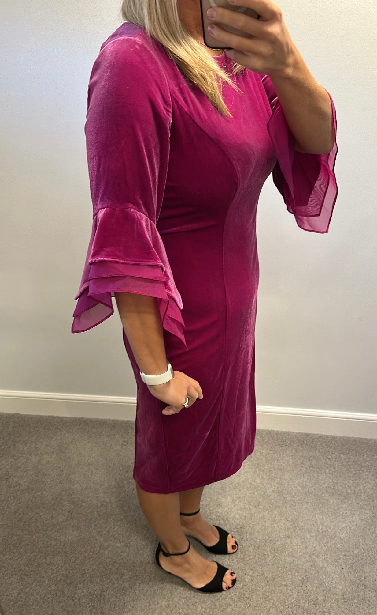 Adrianna Papell purple velvet dress size 14