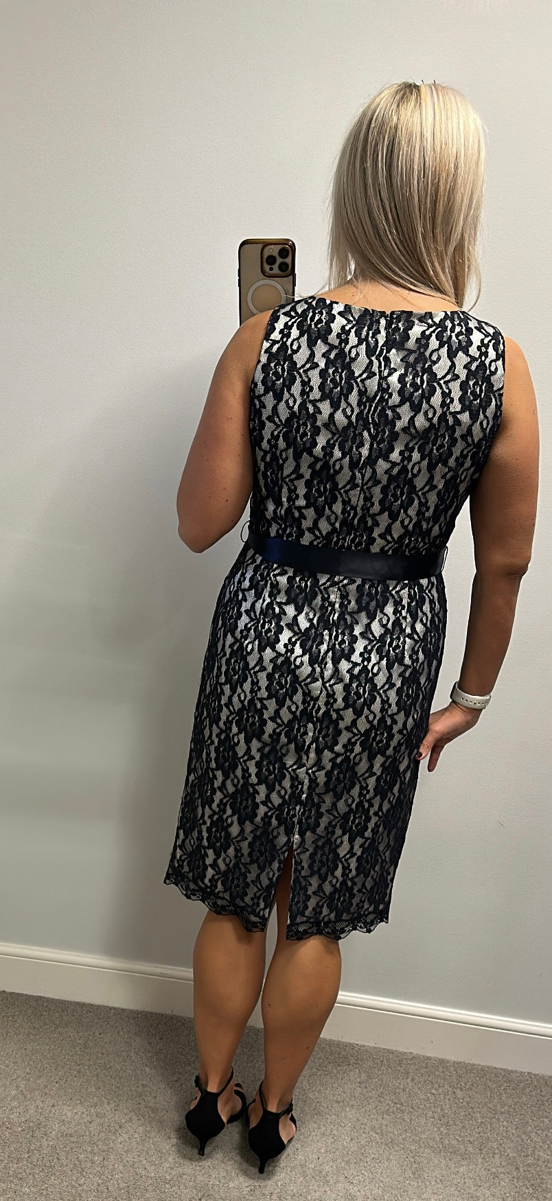 Jacques vert navy lace dress size 12