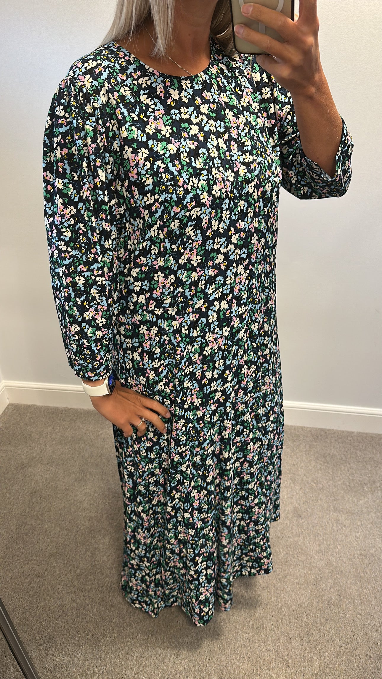 Marks and Spencer’s navy floral dress size 18