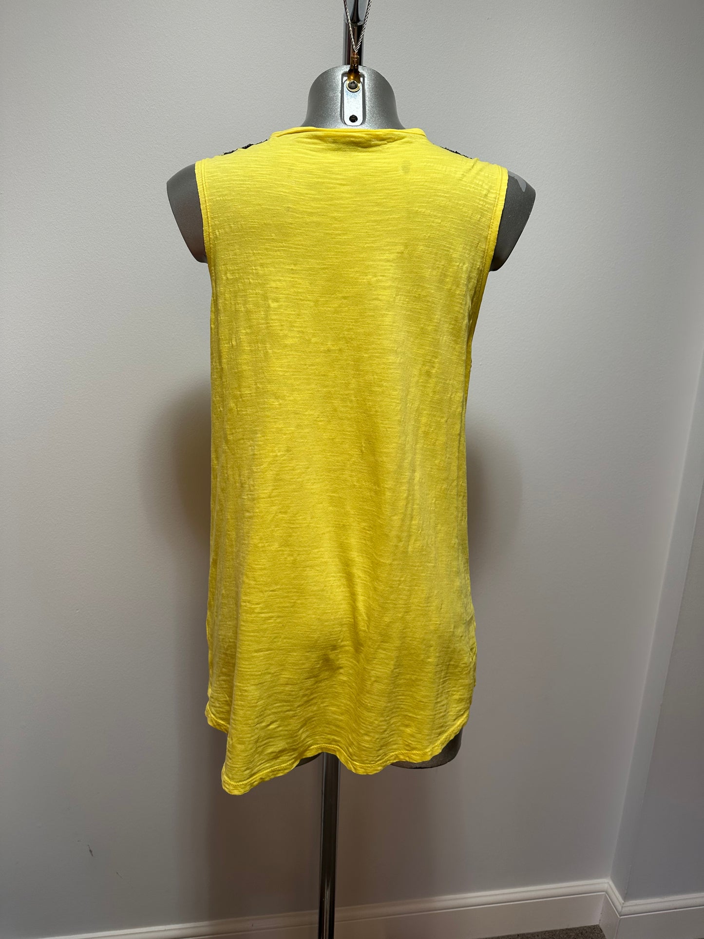 River island yellow embellished vest top size 10