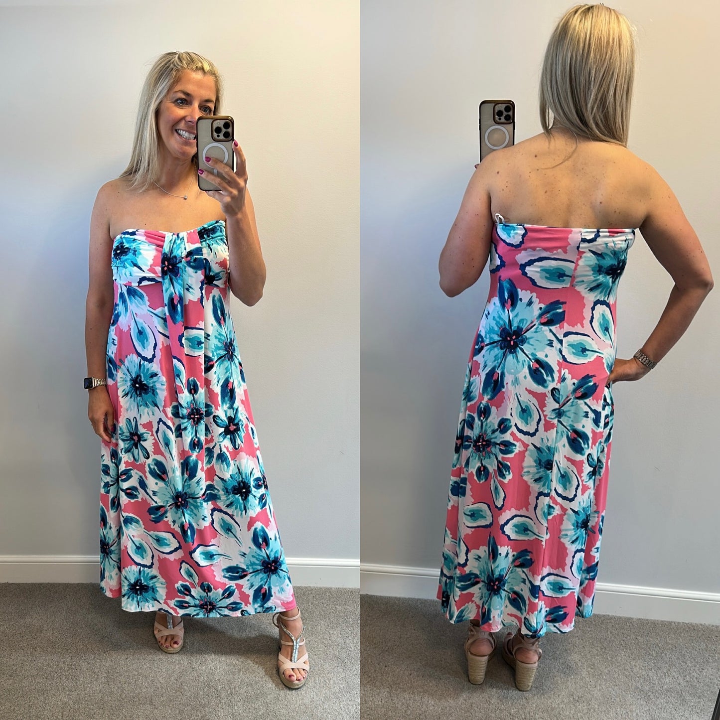 Kaleidoscope floral bandeau dress size 12