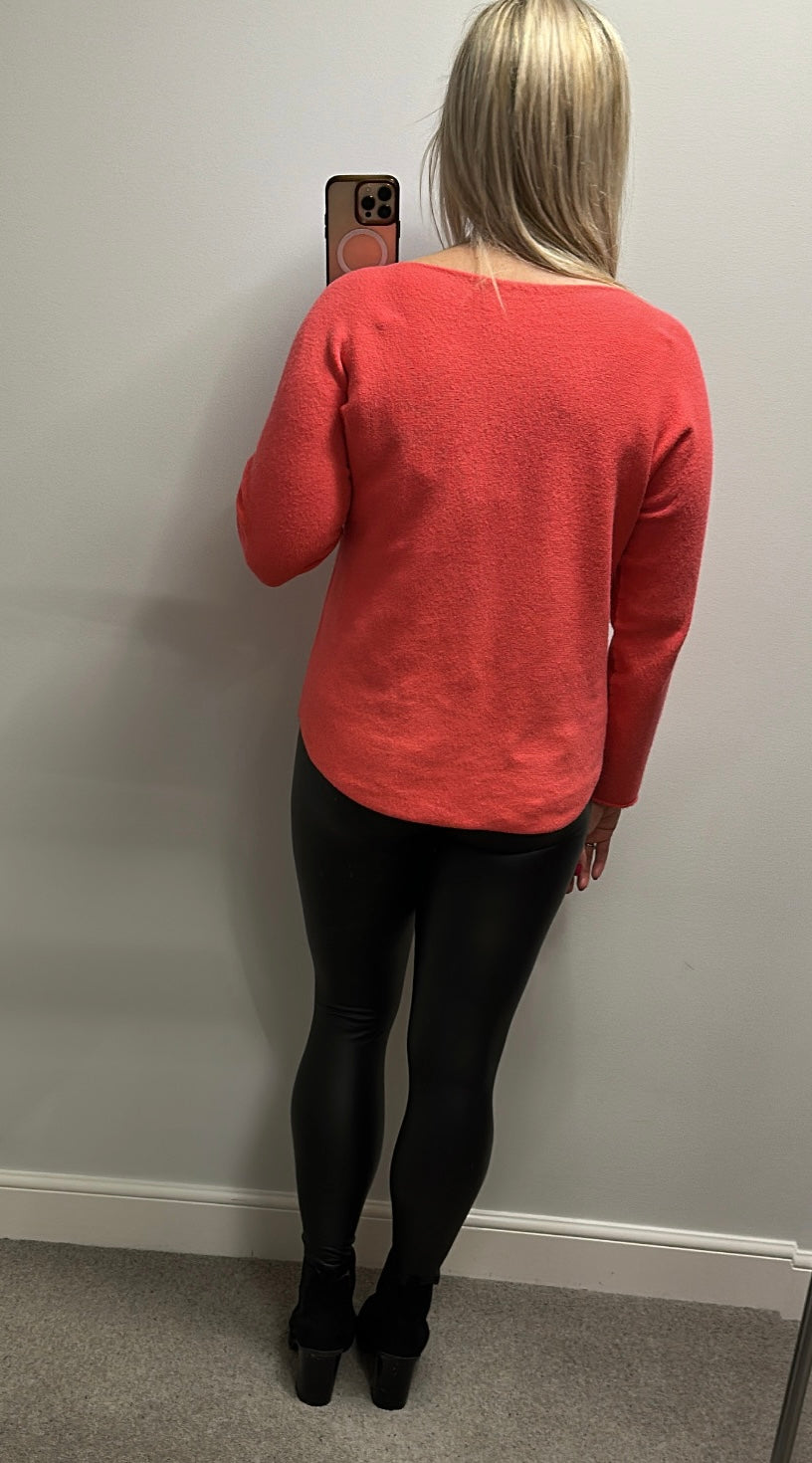 Bonjour coral jumper one size fitting upto size 16