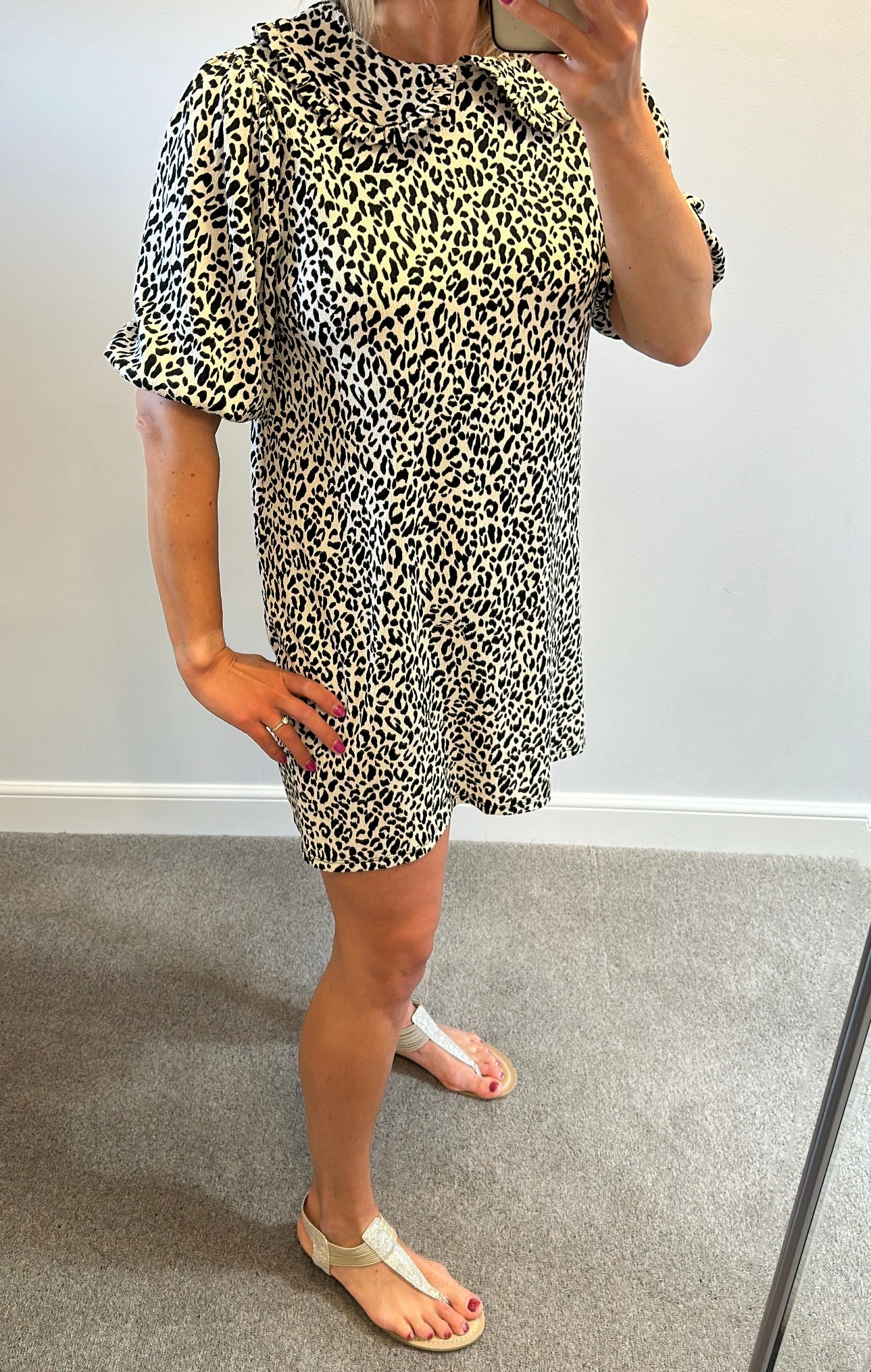 George beige print dress size 12