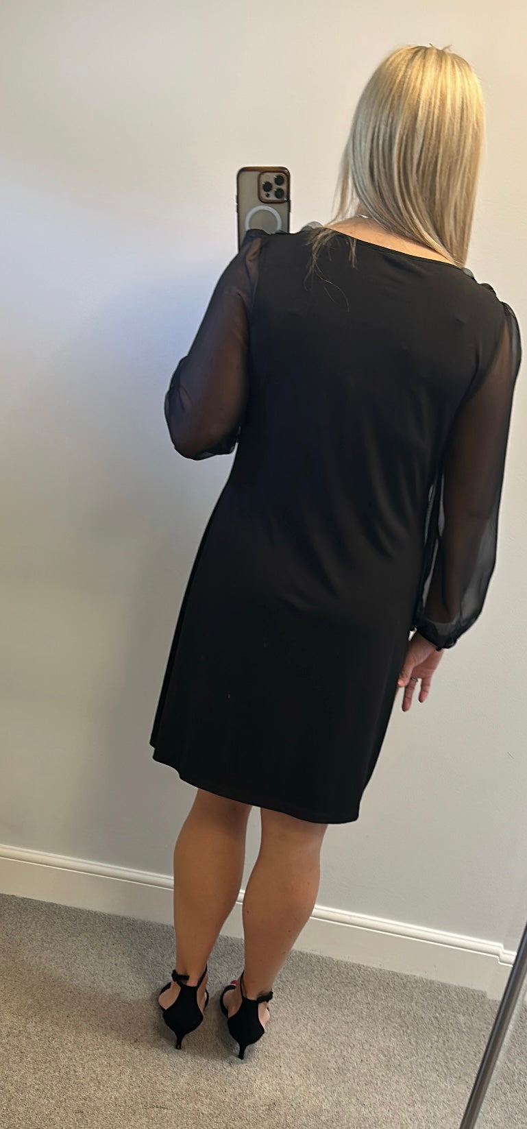 M&S black sheer floral 3-D collar size 14