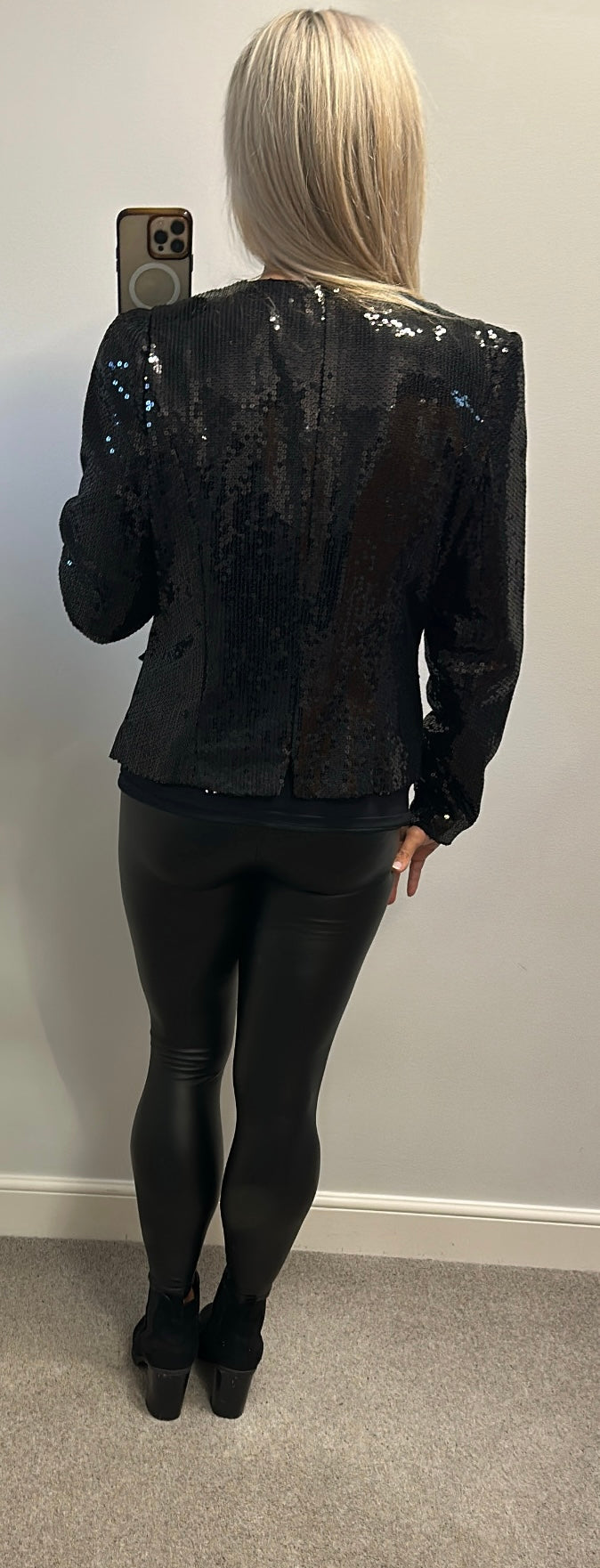 Next black sequin jacket size 14
