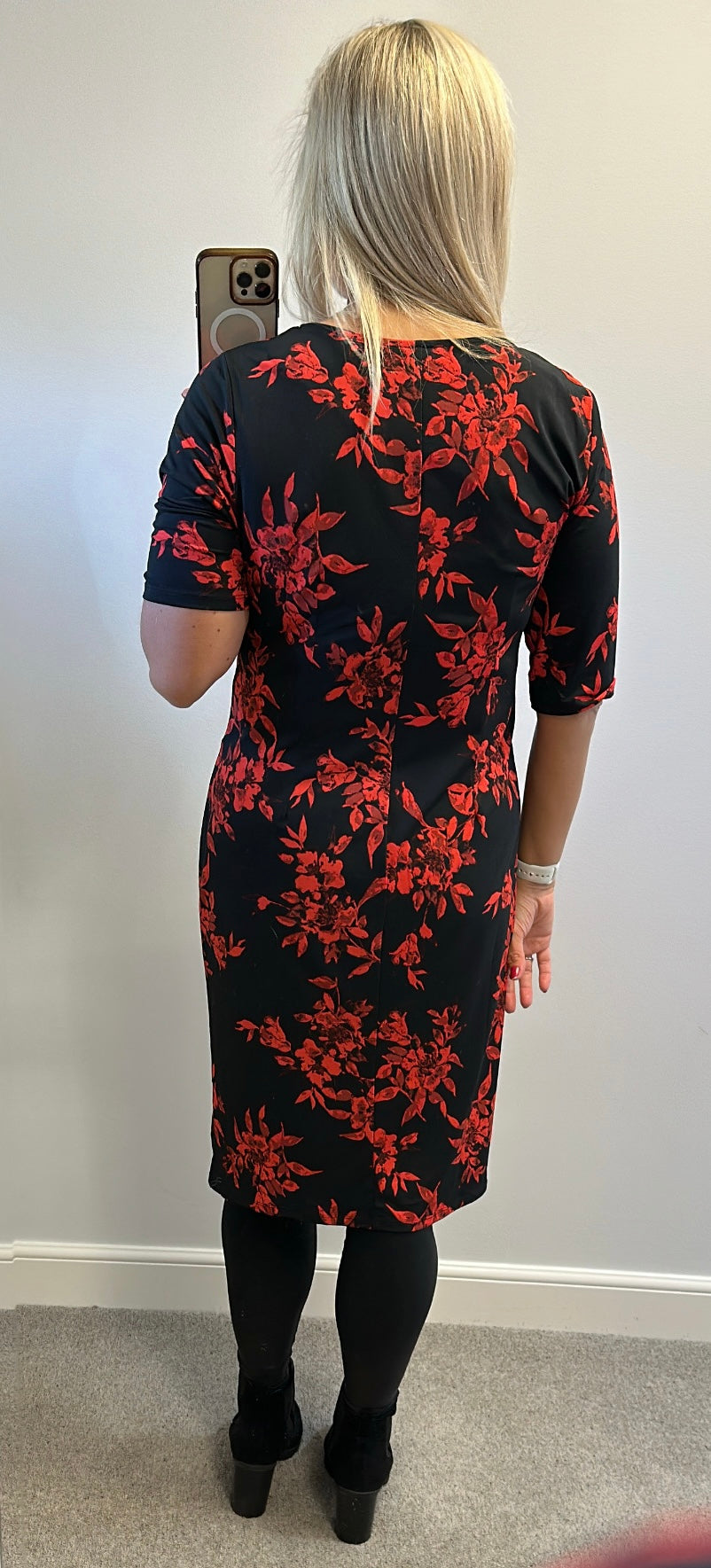 Anthology black and red floral dress size 16