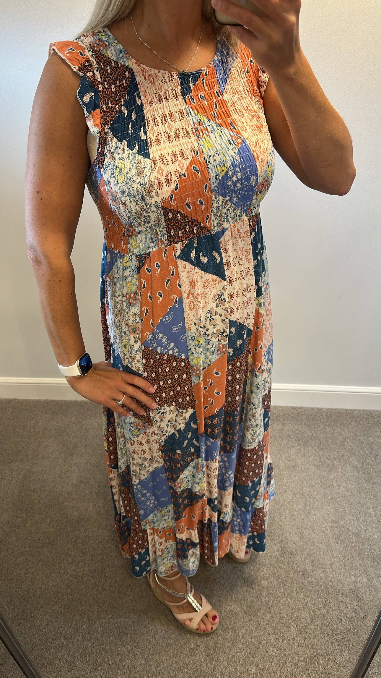 Miss Good cotton paisley print maxi dress size M/L would fit upto size 12