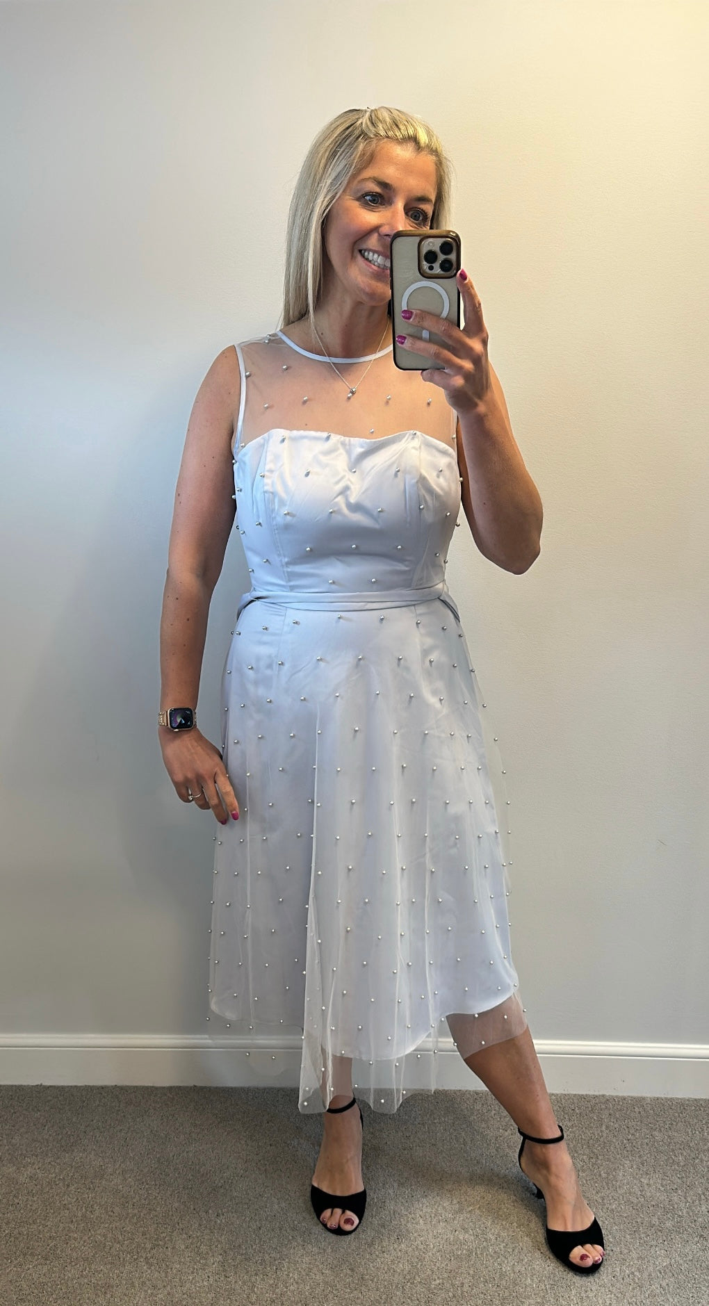 Phase eight silver grey Pearl dress size 12