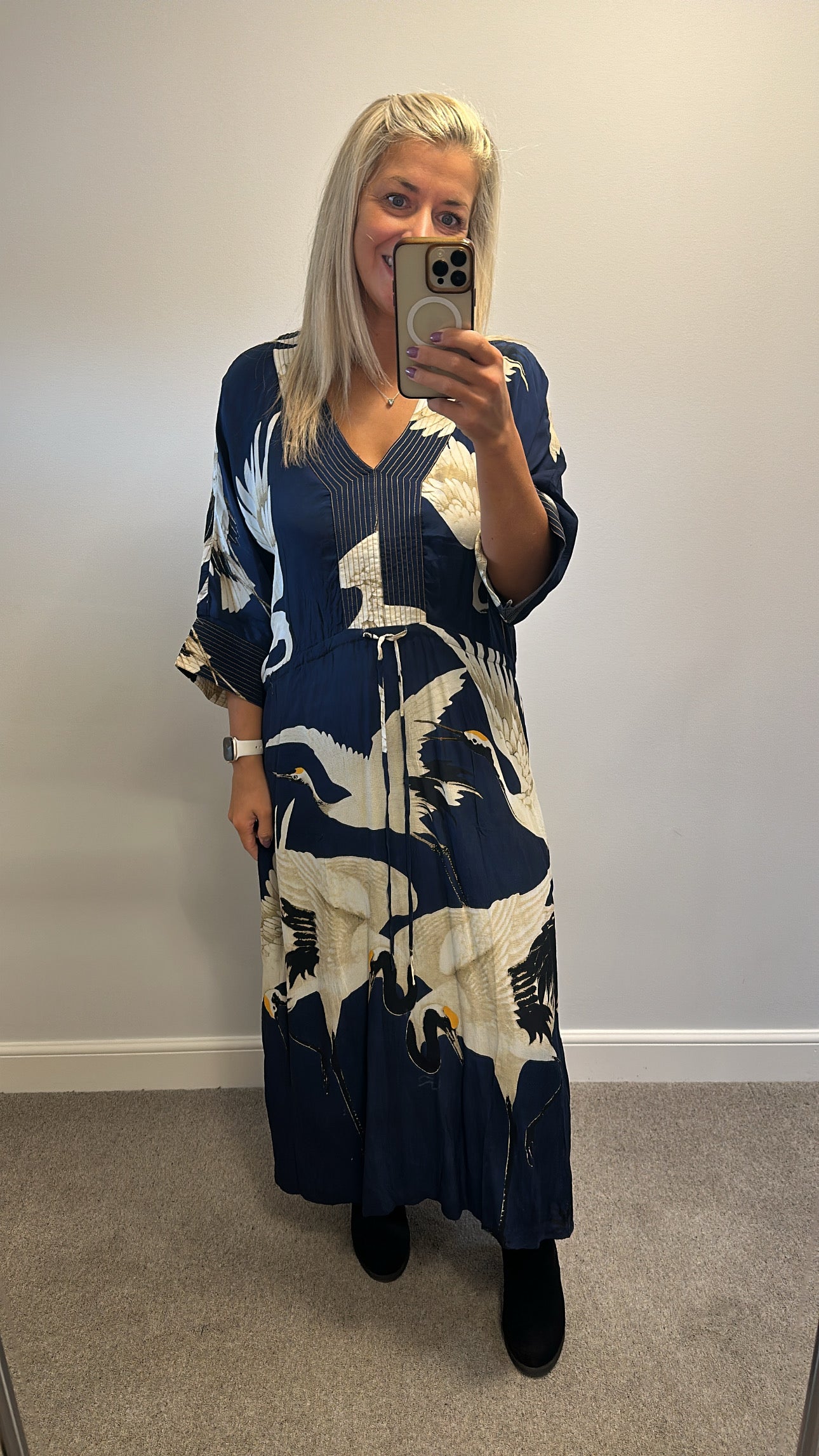 One hundred stars stork “Abbi” navy dress size M/L would fit upto size 18