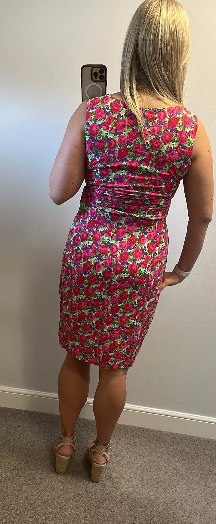 Phase eight pink floral dress size 14
