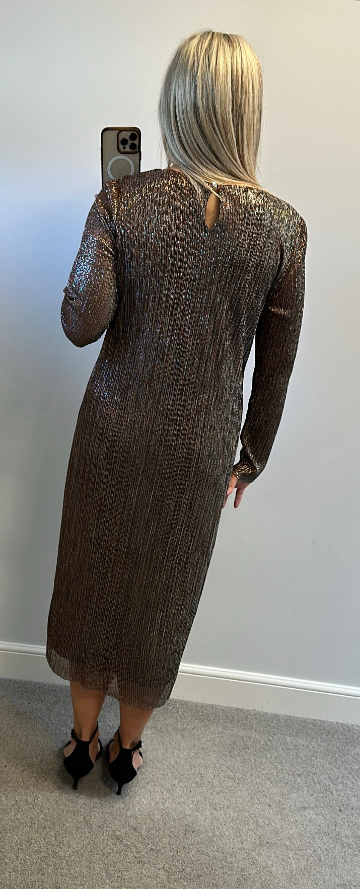 Phase eight black and gold shimmer dress size 14