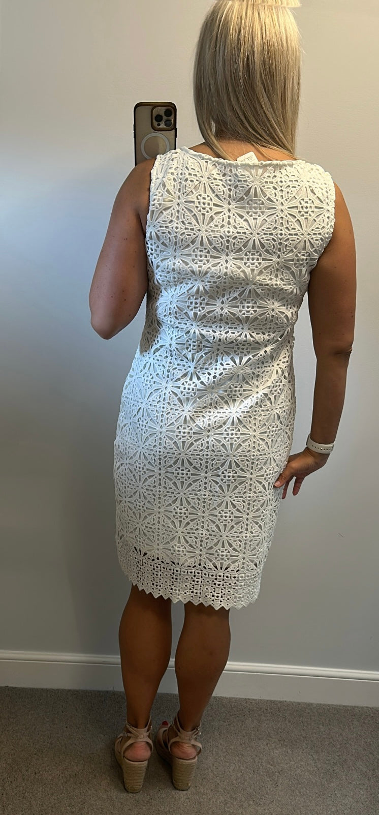 Wallis white lace dress size 12