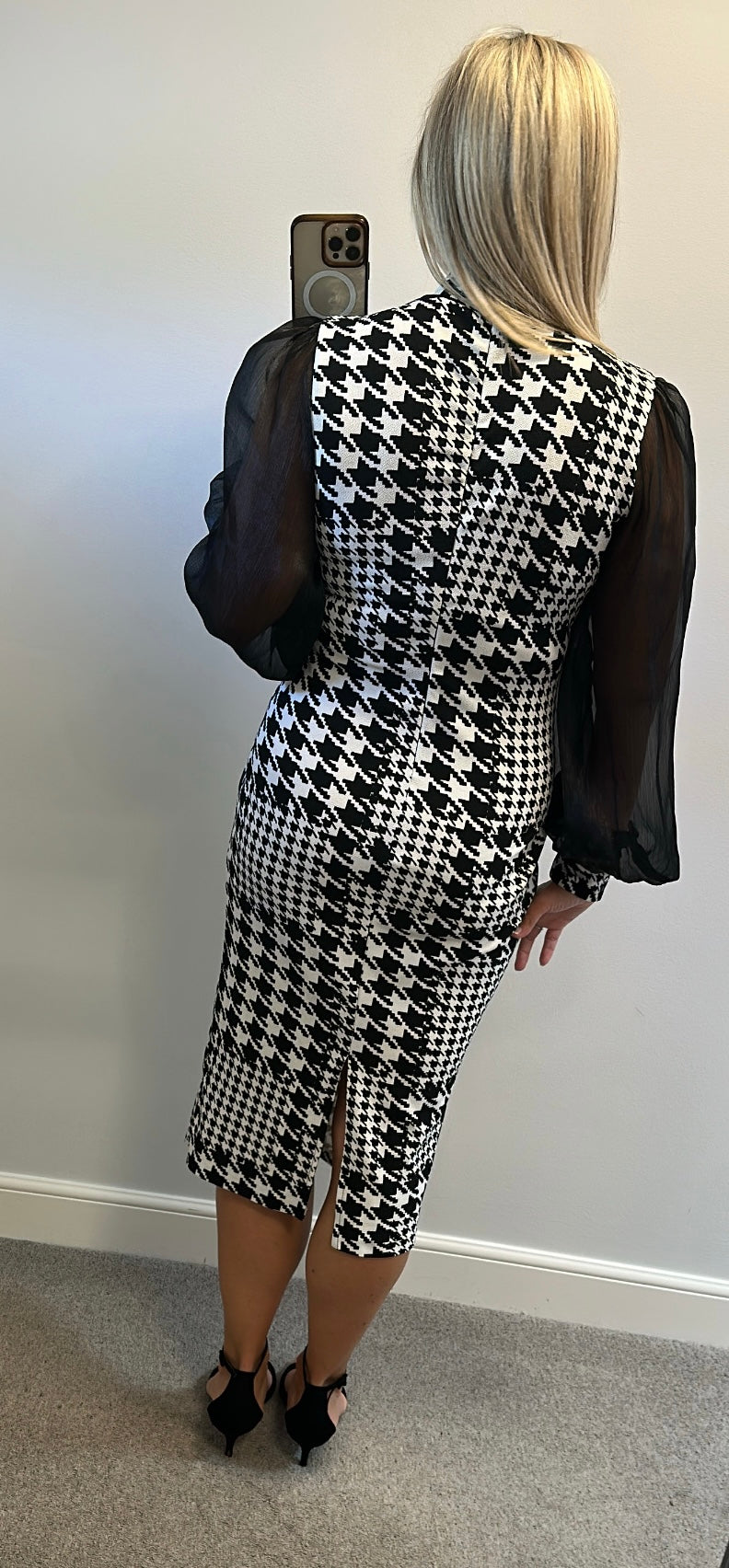 Black dog tooth dress size 14