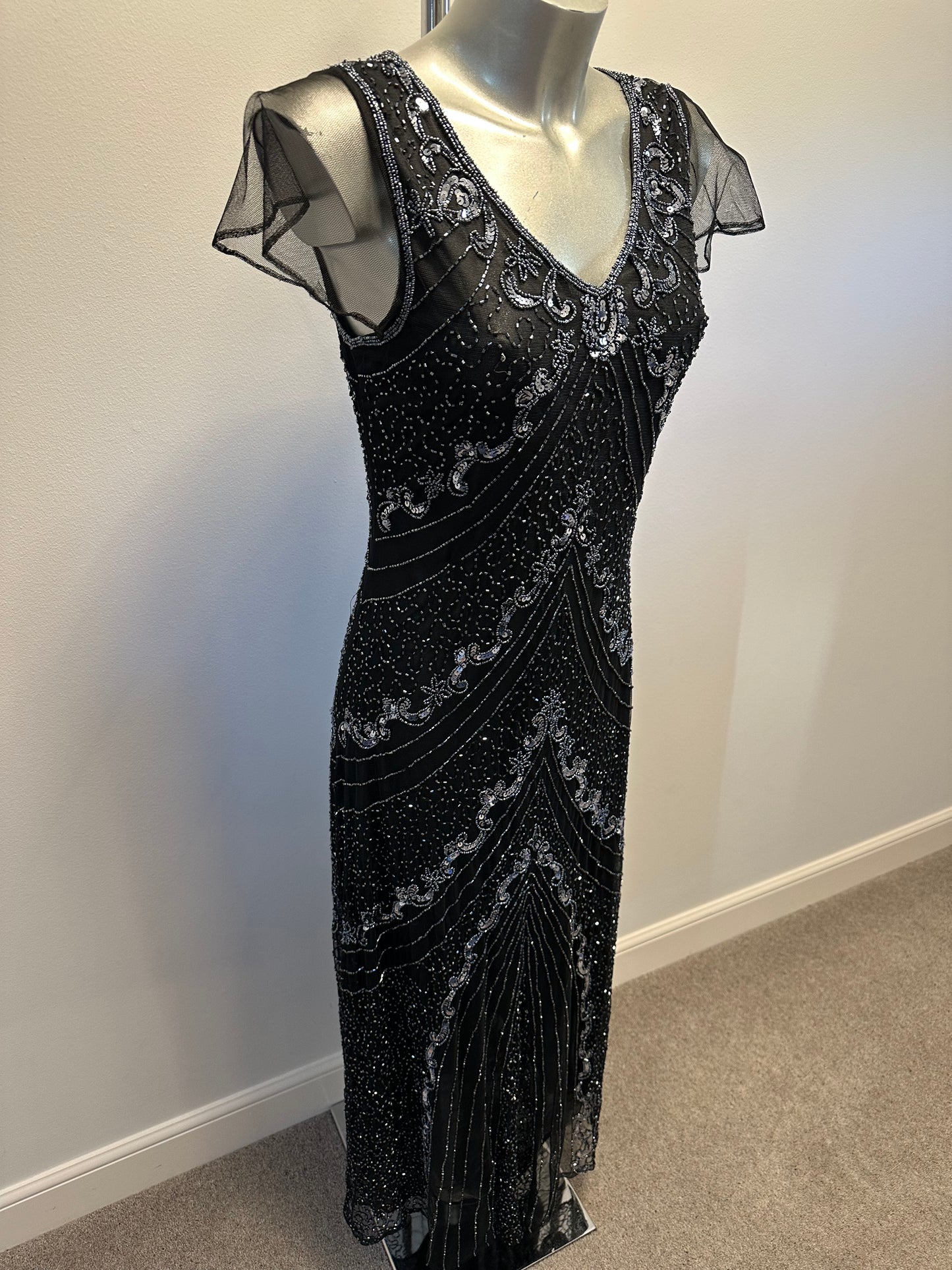 Tommy & Kate black vintage embellished dress size S would fit upto a small size 12