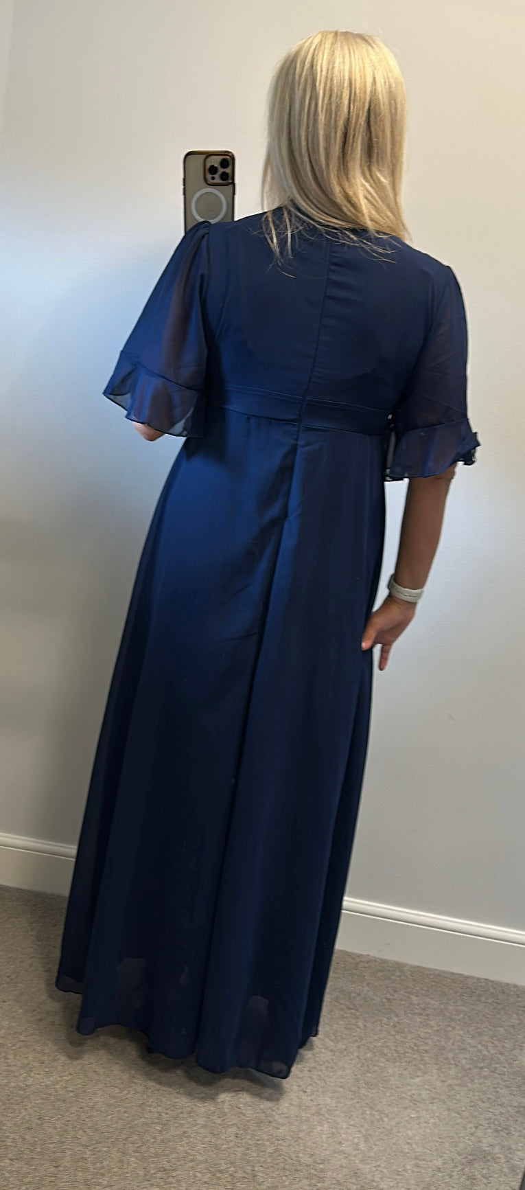 Navy embroidered flower dress size XL fitting upto size 14